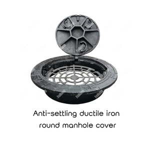 En124 Anti-zinkputdeksel Zware gietijzeren putdeksel Verkeersveiligheid voor drainagesysteem om overstromingen te voorkomen